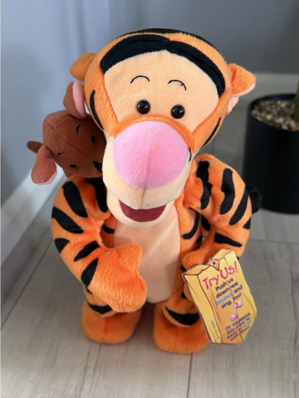 Tigger and Roo Jumping Plush Toy - 12” Vintage 1999 New Working
